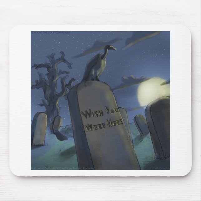 Wish U Were Here Funny Halloween Headstone Gift Mouse Mat (Front)