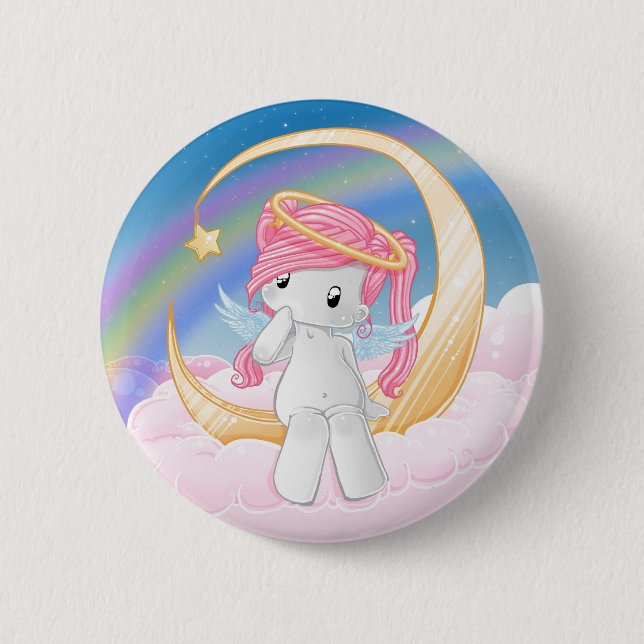 Wish upon a star 6 cm round badge (Front)