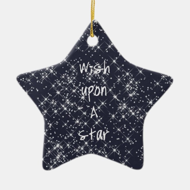 Wish Upon A Star Ceramic Tree Decoration (Front)