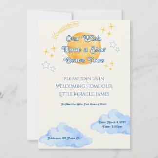 'Wish Upon a Star' Themed Adoption Celebration Invitation