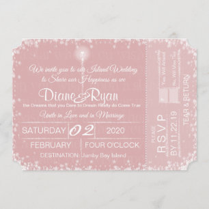 Wish Upon a Star wedding ticket invitation