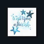 Wish Upon a Starfish Canvas Print<br><div class="desc">Sea Lovers I by Grace Popp. Features an inspirational quote with a nautical twist.</div>
