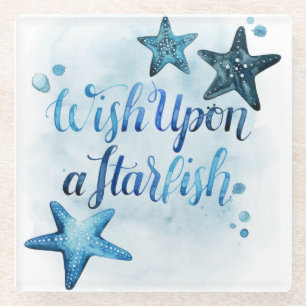 Wish Upon a Starfish Glass Coaster