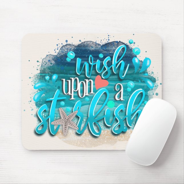 Wish Upon a Starfish Mouse Mat (With Mouse)