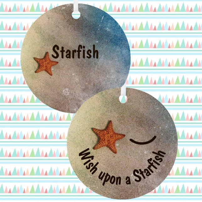 Wish upon a Starfish on beach Metal Tree Decoration (Creator Uploaded)