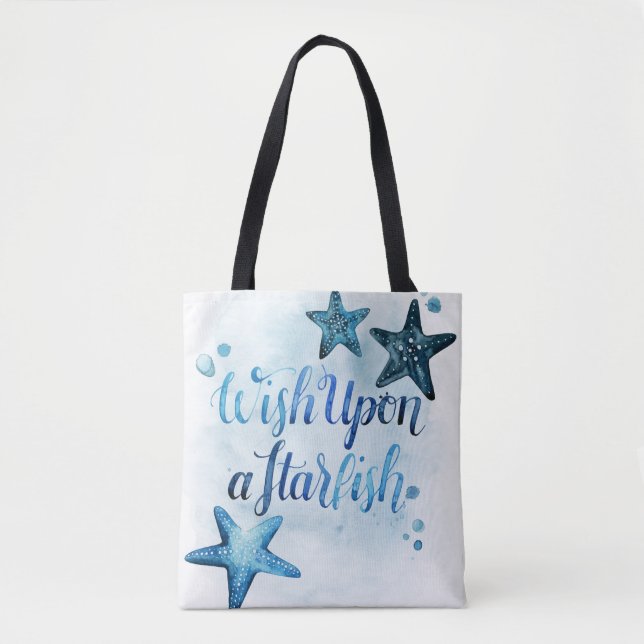 Wish Upon a Starfish Tote Bag (Front)