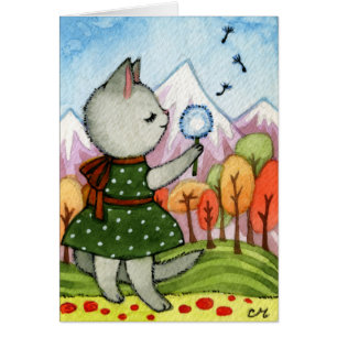 Wish - Whimsical Cat Art