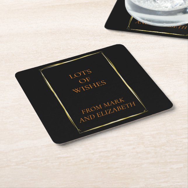 Wish you a happy and successful new year  square paper coaster (Angled)