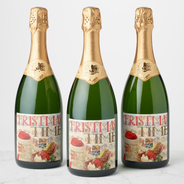 Wish you a happy and successful new year wine labe sparkling wine label (Bottles)