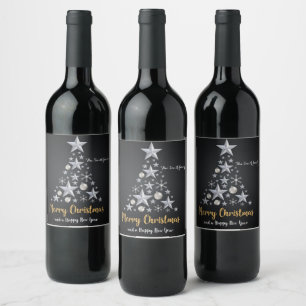 Wish you a happy and successful new year wine labe wine label