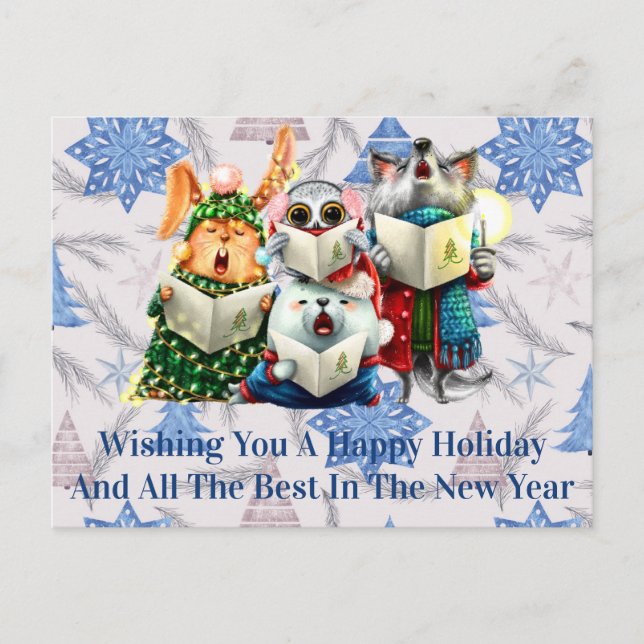 Wish You A Merry Christmas and A Happy New Year Postcard (Front)