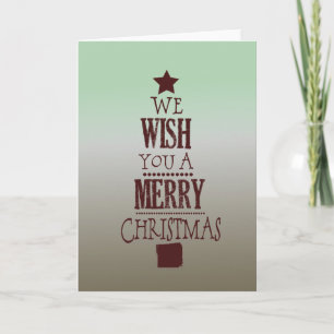 Wish You A Merry Christmas Tree Holiday Card
