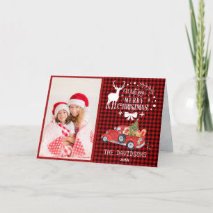 Wish You A Merry Christmas Typography Photo Holiday Card