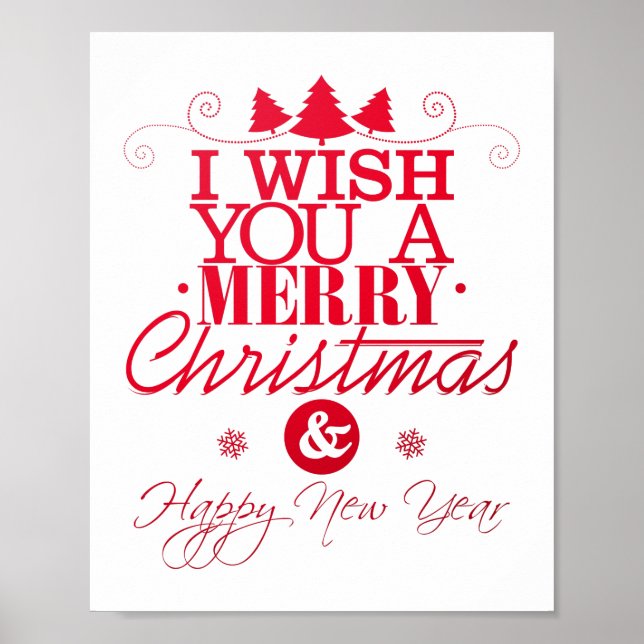 Wish You a Very Merry Christmas and Happy New Year Poster (Front)