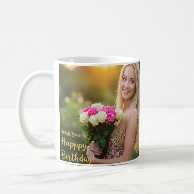 wish you happy birthday coffee mug (Left)