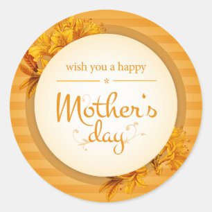 Wish you happy mothers day classic round sticker