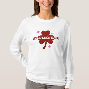 Wish You Luck Babe Retro Vintage Heart Graphic T-Shirt