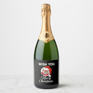 WISH YOU MERRY CHRISTMAS SPARKLING WINE LABEL