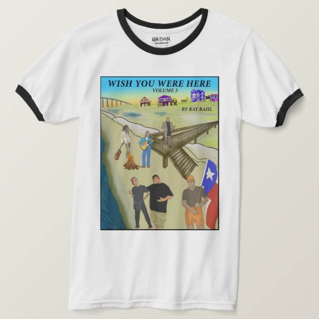 Wish You Were Here 3 Ringer T-Shirt (Design Front)