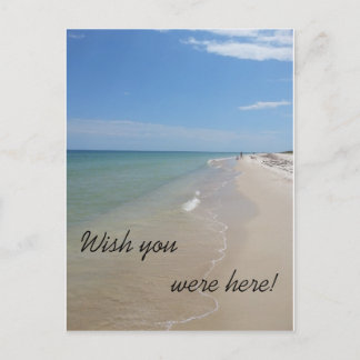 Wish you were here beach scene postcard