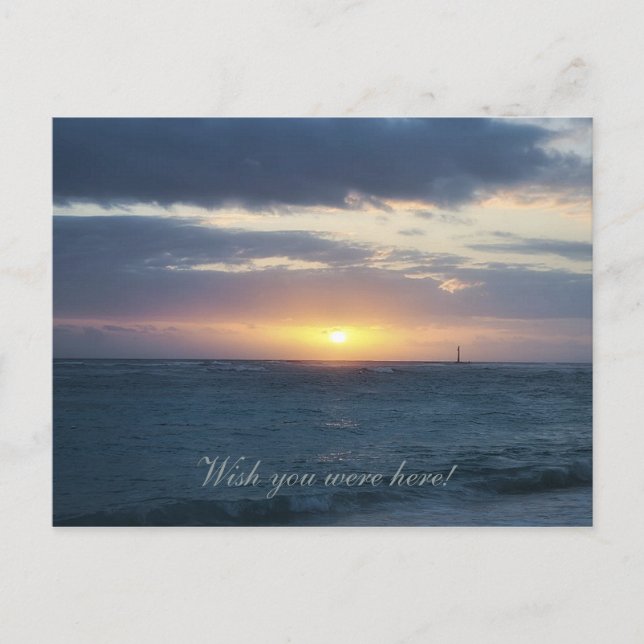 Wish You Were Here: Beach Sunset Postcard (Front)
