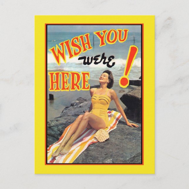 Wish You were Here ! Bikini Beach Postcard (Front)