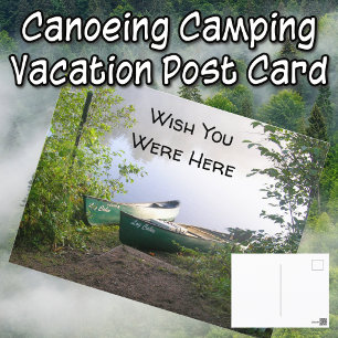 Wish You Were Here Canoes Adventure Serene Lake Postcard