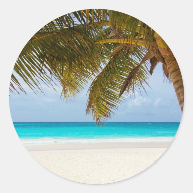 Wish you were here! classic round sticker (Front)