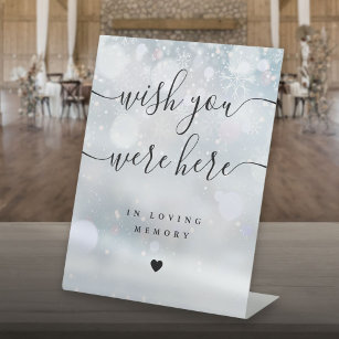 Wish You Were Here In Loving Memory Winter Pedestal Sign