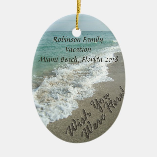 Wish You Were Here Ocean Surf Ornament (Front)