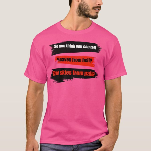 Wish You Were Here Pink Floyd Lyrics Lettering T-Shirt (Front)