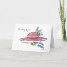 Wish you were here Pink Hat Card