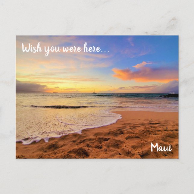 Wish You Were Here Sandy Beach Postcard (Front)