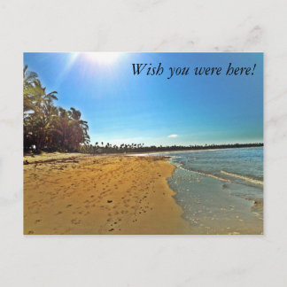 Wish you were here! sandy beach postcard