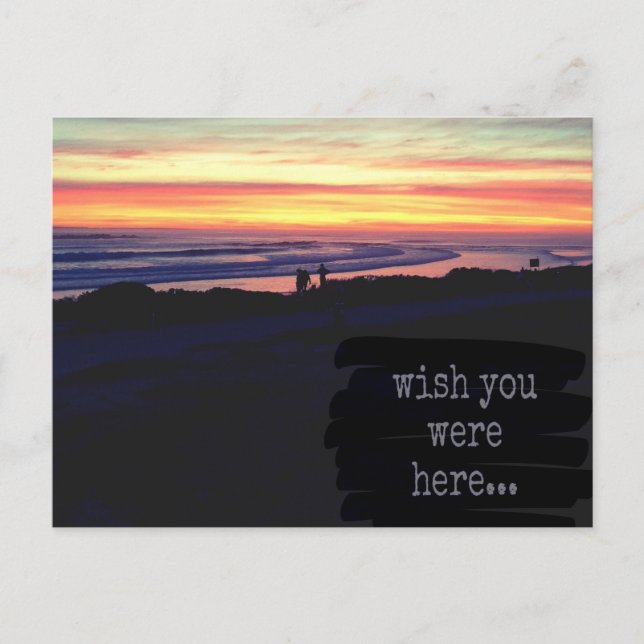 Wish you were here, sunset postcard (Front)