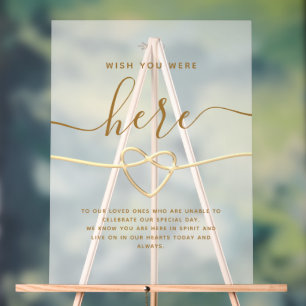 Wish You Were Here Wedding Memorial Acrylic Sign