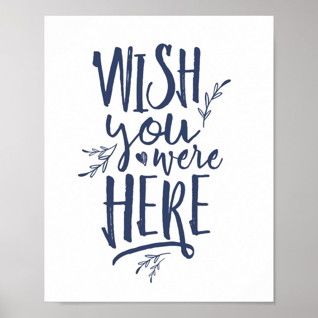 Wish you were here Wedding Memorial Table Sign NAV (Front)