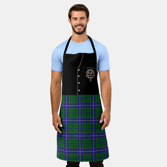 Wishart Clan Badge & Tartan Kilt Apron (Worn)