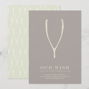 Wishbone Thanksgiving Invitation // Grey