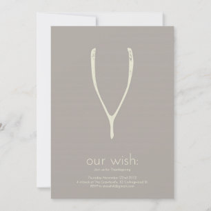 Wishbone Thanksgiving Invitation or Greeting Card