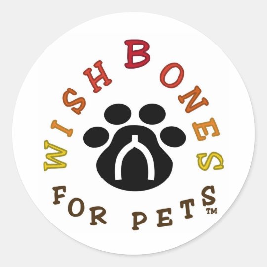 Wishbones for Pets Logo Classic Round Sticker