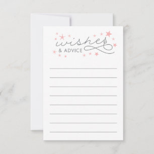 Wishes and Advice Star Baby Shower Game Card