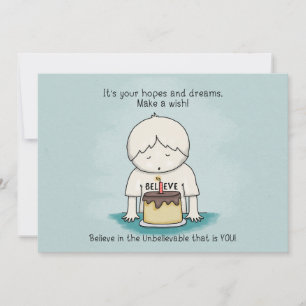 Wishes are Hopes and Dreams Flat Greeting Card