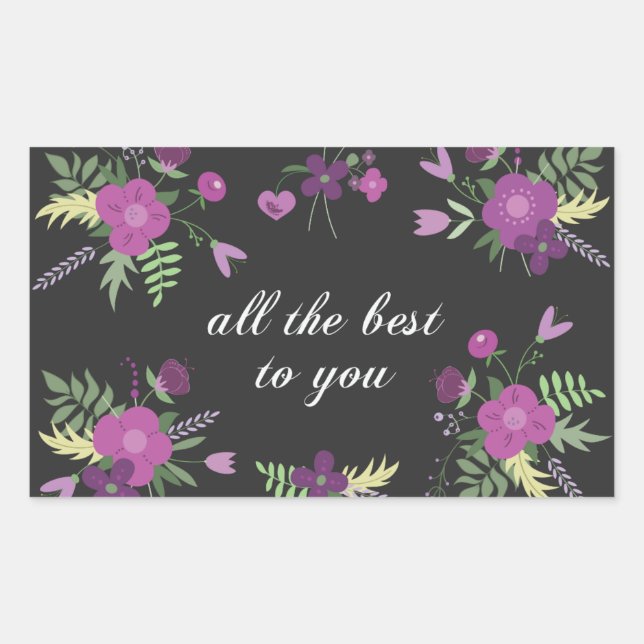 Wishes, best you rectangular sticker (Front)