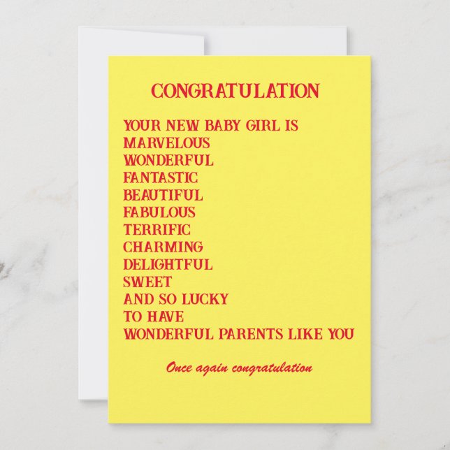 Wishes card for baby (Front)