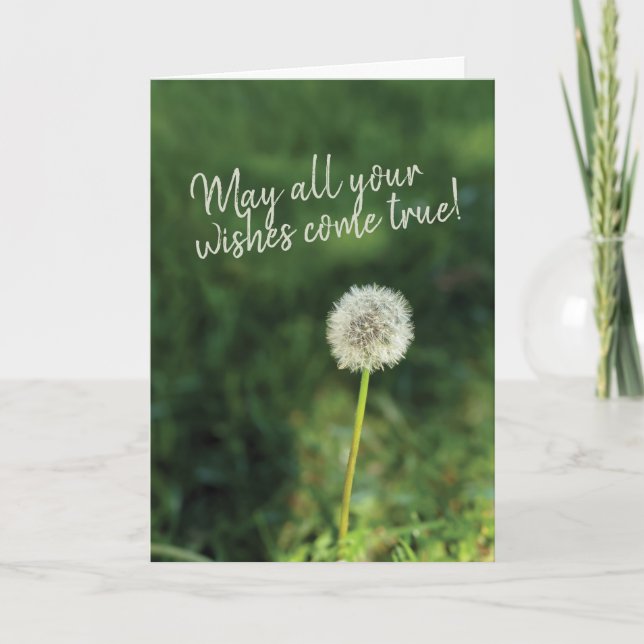 Wishes Come True Dandelion Birthday Card (Front)