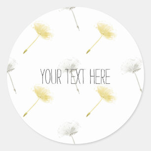 Wishes Dandelion Flowers Classic Round Sticker