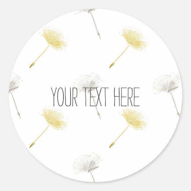 Wishes Dandelion Flowers Classic Round Sticker (Front)