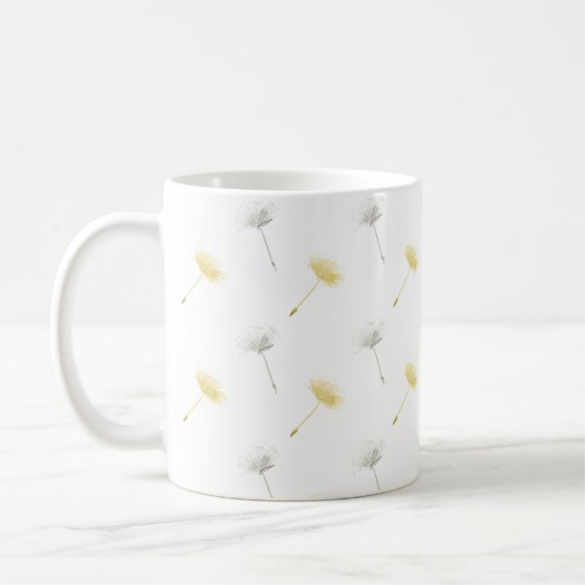 Wishes Dandelion Flowers Coffee Mug (Left)