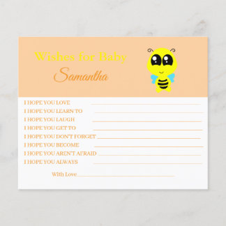 Wishes for a baby, bee, baby shower card Flyer
